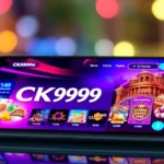 CK999 app interface on a smartphone showcasing casino games with a vibrant, engaging design for gaming enthusiasts.