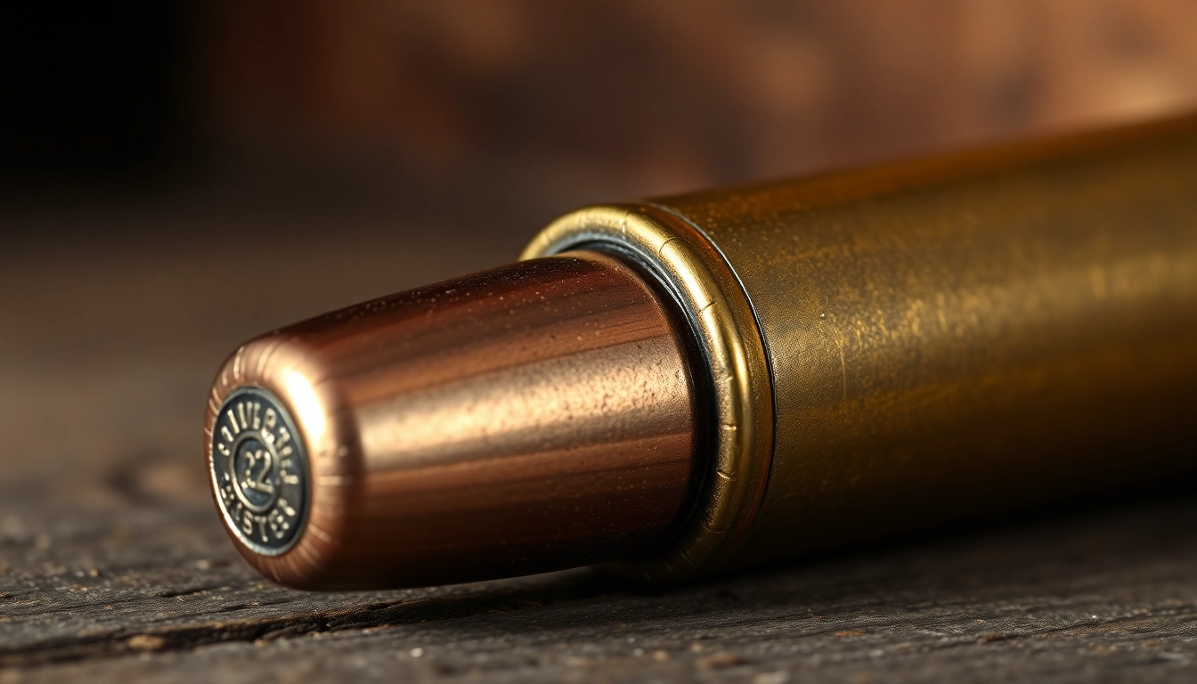The 32 WIN cartridge positioned upright showing historical firearm ammunition, emphasizing vintage appeal and precision.
