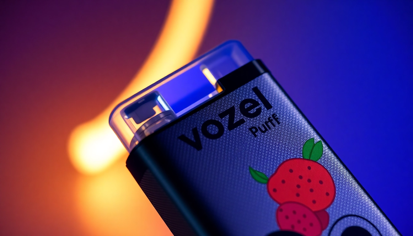 Vozol Puff disposable vape device showcasing high puff capacity, colorful design, and modern portable style, perfect for vaping enthusiasts.