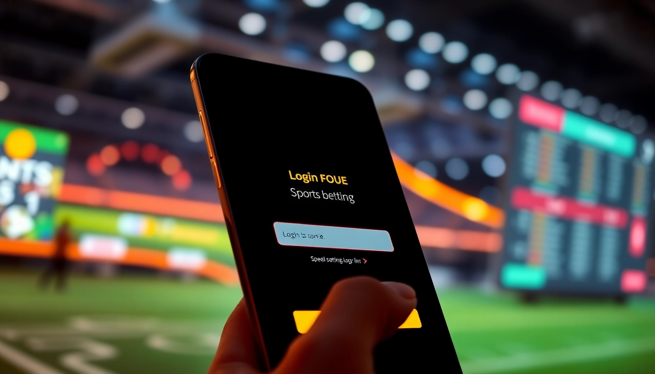 Fairplay login page with vibrant orange and black theme, showing a user entering details on a mobile device, emphasizing security and ease of access.