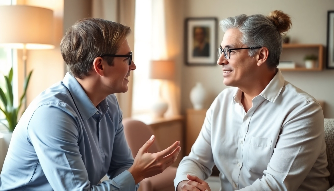 Terapia par Lublin - Par of a couple engaging with a psychologist in a comforting therapy room to improve relationship communication and understanding.