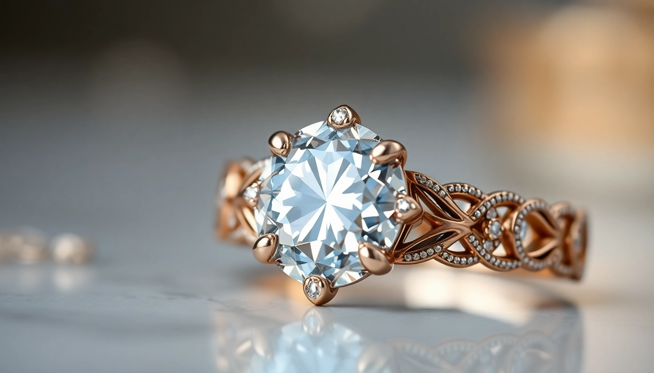 Elegant diamond ring showcasing brilliant cut diamonds on a sleek band, perfect for engagement