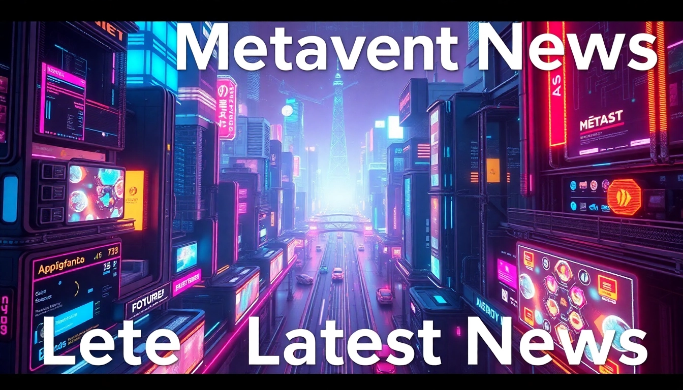 Up-to-date Metaverse Latest News dashboard with digital overlays and futuristic graphics for