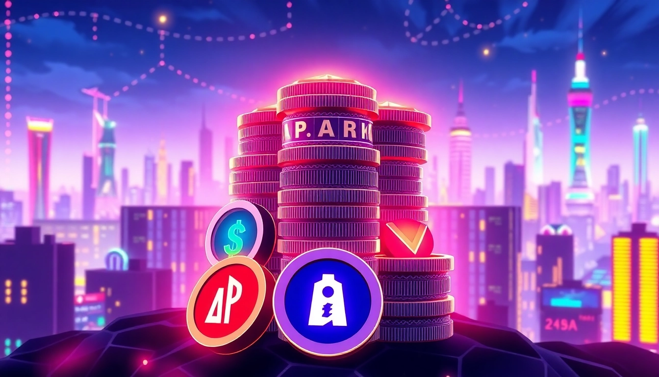 Engaging scene showing APORK Staking tokens being secured in a digital wallet with blockchain