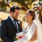 Professional eskuvo fotos capturing joyful moments at a wedding ceremony in natural light with