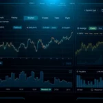 High-tech aicoin market analysis dashboard showcasing live charts and data visualization for